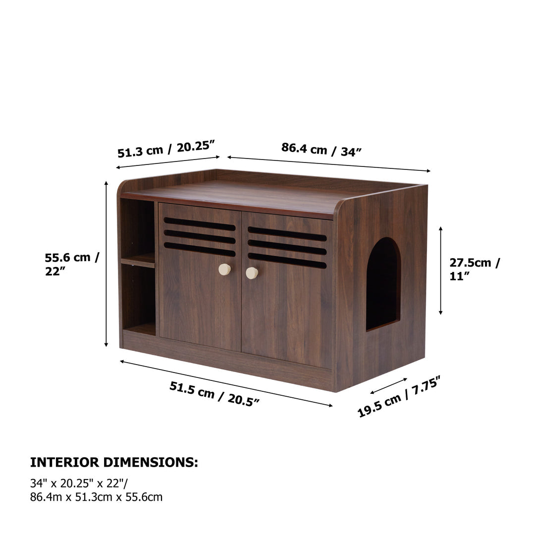 Teamson Pets Robin Large Wooden Cat Litter Box
