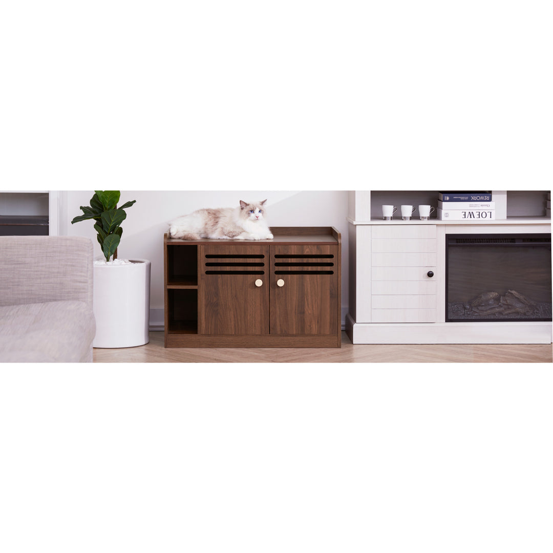 Teamson Pets Robin Large Wooden Cat Litter Box
