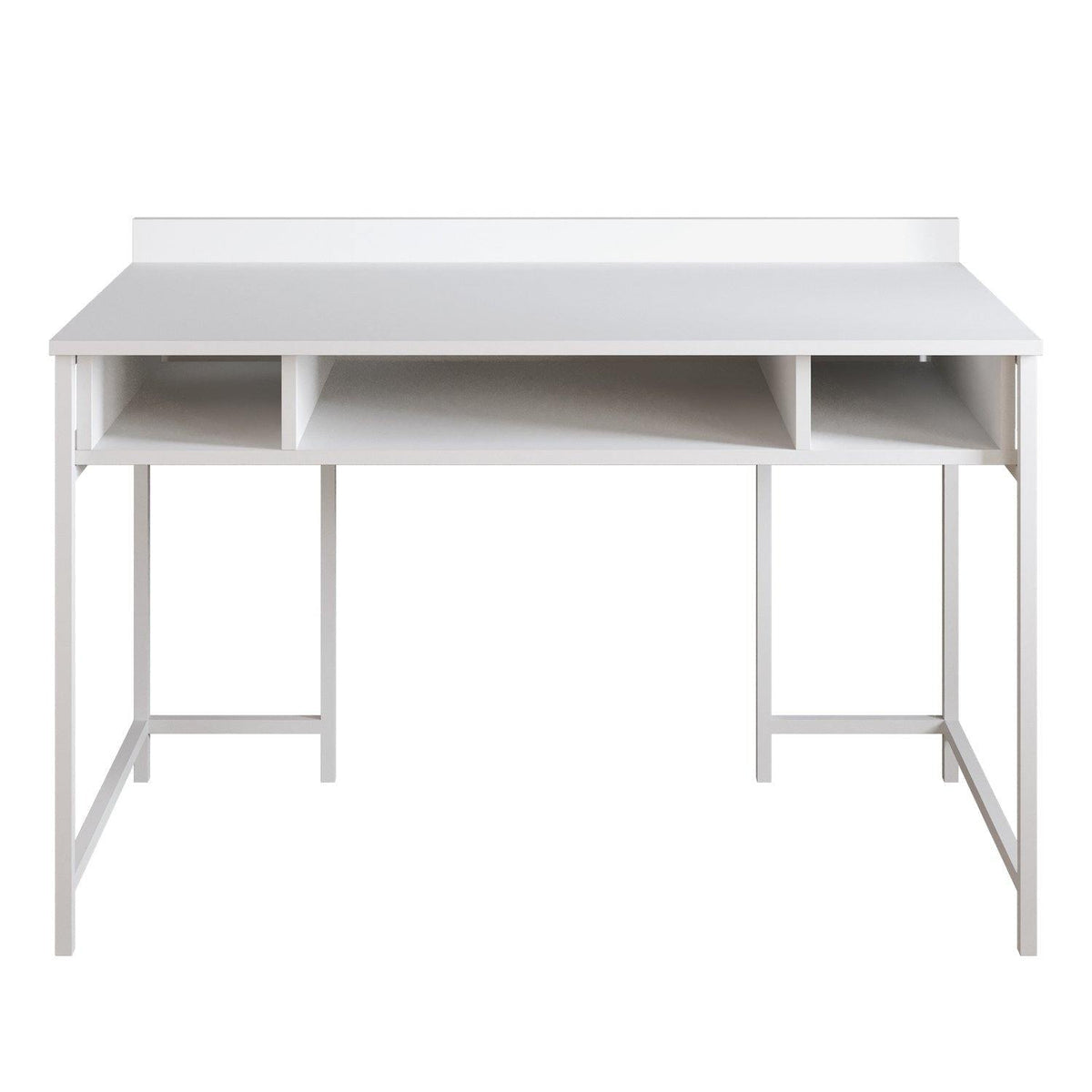 Tumata 47'' Wide Metal Wood Computer Desk with Open Shelves