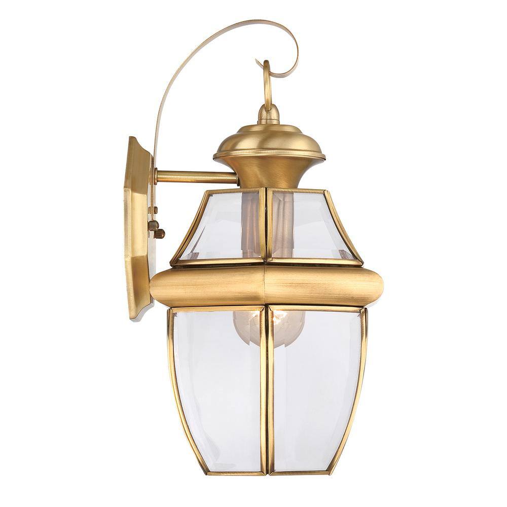 Wall Lantern Sconce Outdoor Newbury 1-Light Brass