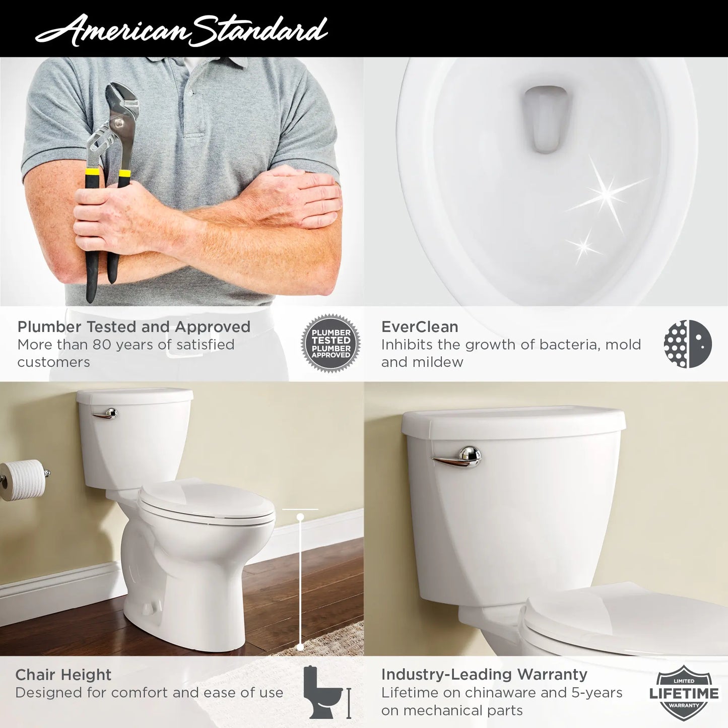 Cadet 3 1.6 GPF/6.0 LPF Left Trip Lever Chair Height Elongated-Front Toilet