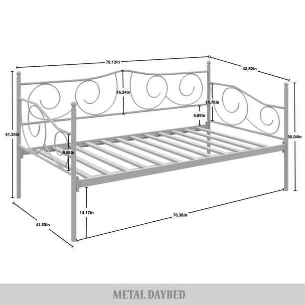 Castle Place Stylish Metal Twin Daybed, White