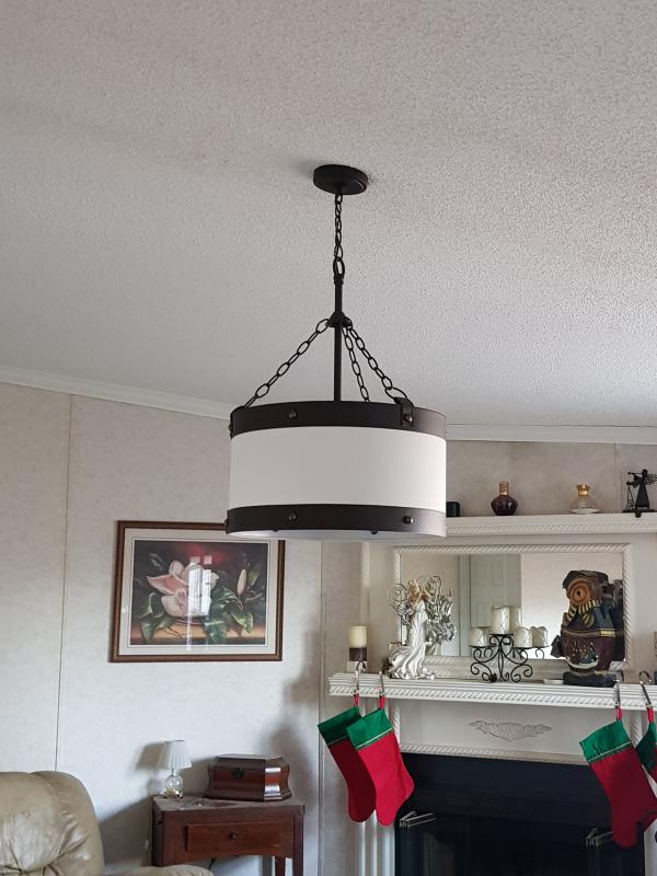 Kichler Rayleigh Olde Bronze Farmhouse Drum Pendant Light