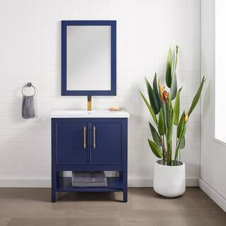 Taylor 30 in. W x 18.5 in. D x 34.5 in. H Bath Vanity in Navy Blue
