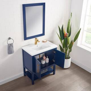 Taylor 30 in. W x 18.5 in. D x 34.5 in. H Bath Vanity in Navy Blue