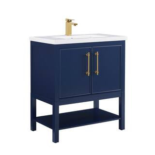 Taylor 30 in. W x 18.5 in. D x 34.5 in. H Bath Vanity in Navy Blue