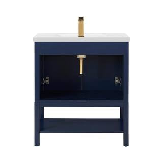 Taylor 30 in. W x 18.5 in. D x 34.5 in. H Bath Vanity in Navy Blue