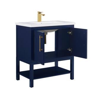 Taylor 30 in. W x 18.5 in. D x 34.5 in. H Bath Vanity in Navy Blue