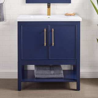Taylor 30 in. W x 18.5 in. D x 34.5 in. H Bath Vanity in Navy Blue