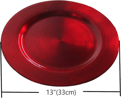 Metallic Red Charger Plates Rings - 8 pcs