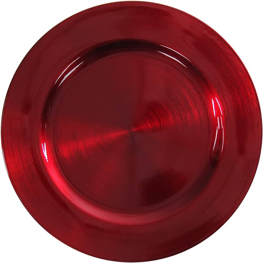 Metallic Red Charger Plates Rings - 8 pcs