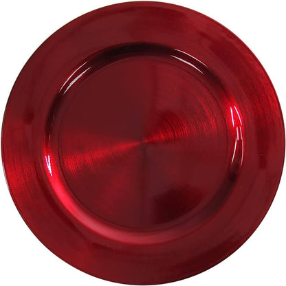 Metallic Red Charger Plates Rings - 8 pcs