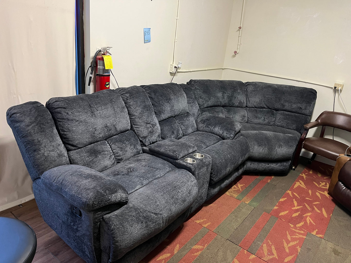 Charcoal Love seat recliner