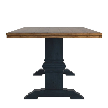 Two-Tone Rectangular Solid Wood Top Dining Table Top