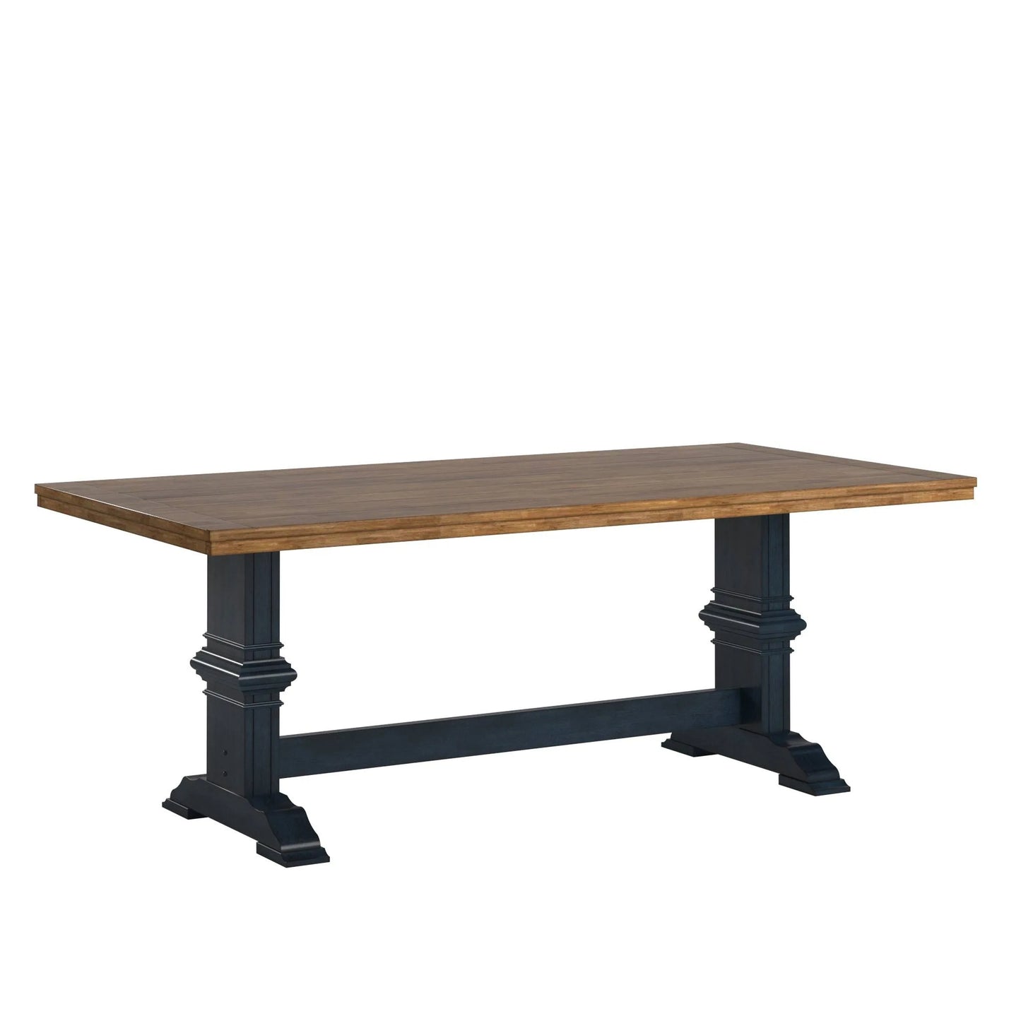 Two-Tone Rectangular Solid Wood Top Dining Table Top