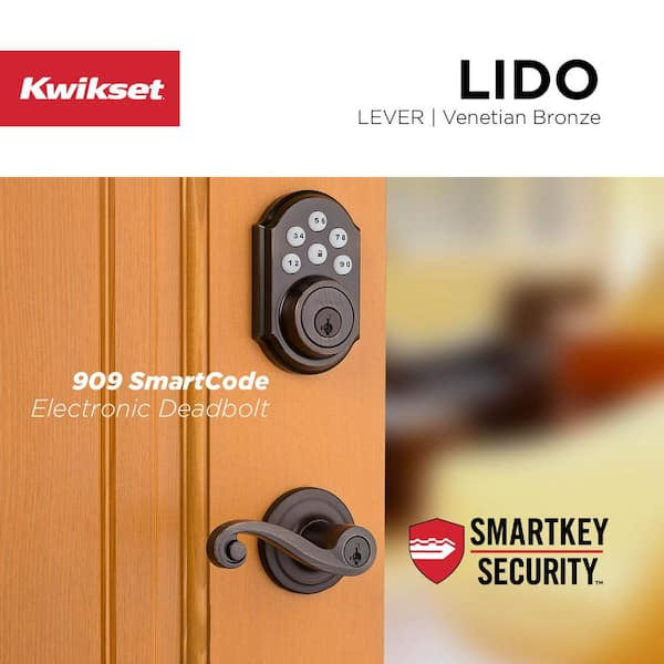 Single Cylinder Keypad Electronic Deadbolt Featuring SmartKey Security