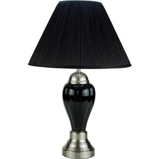 27” Silver & Black Ceramic Table Lamp