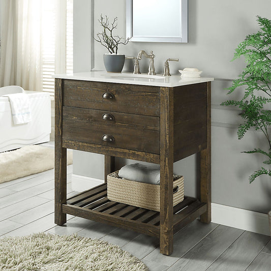 Sayecreek Brown 30 In. Bathroom Vanity