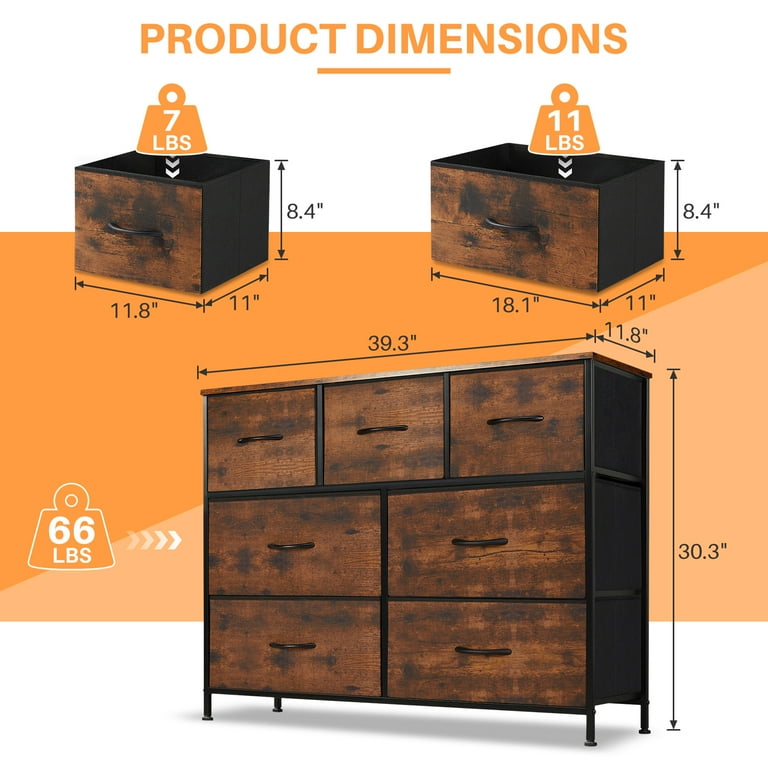 Rustic 7 drawer dresser