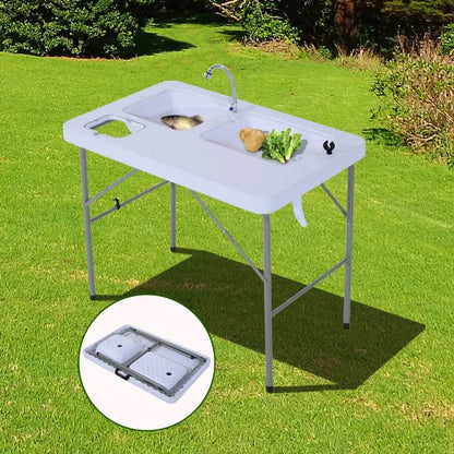 40" Portable Camping Table with Faucet