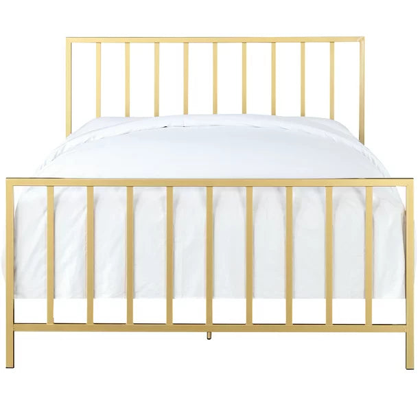 King Metal Bed in Brushed Gold