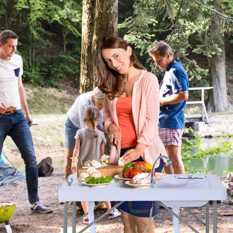 40" Portable Camping Table with Faucet