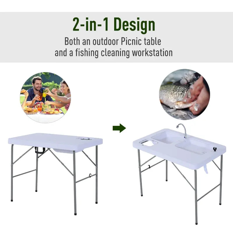 40" Portable Camping Table with Faucet