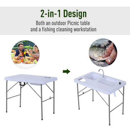 40" Portable Camping Table with Faucet