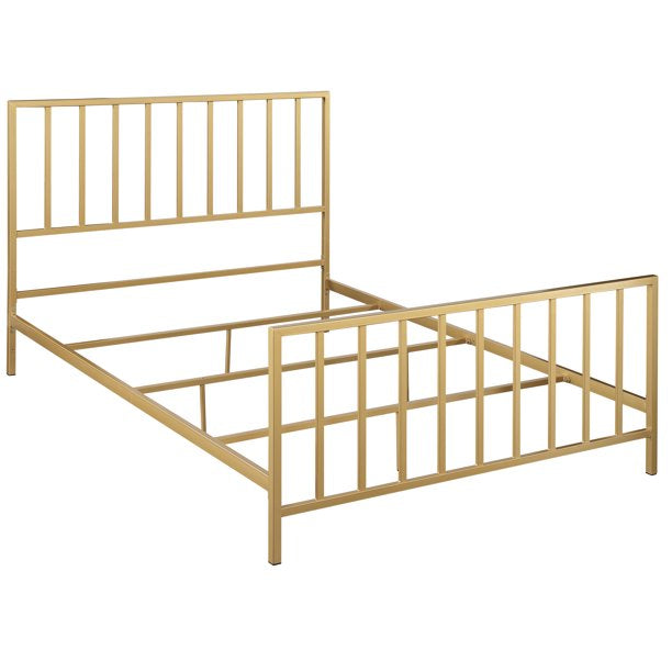 King Metal Bed in Brushed Gold