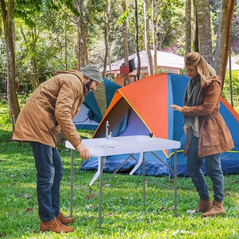 40" Portable Camping Table with Faucet