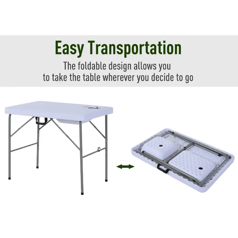 40" Portable Camping Table with Faucet