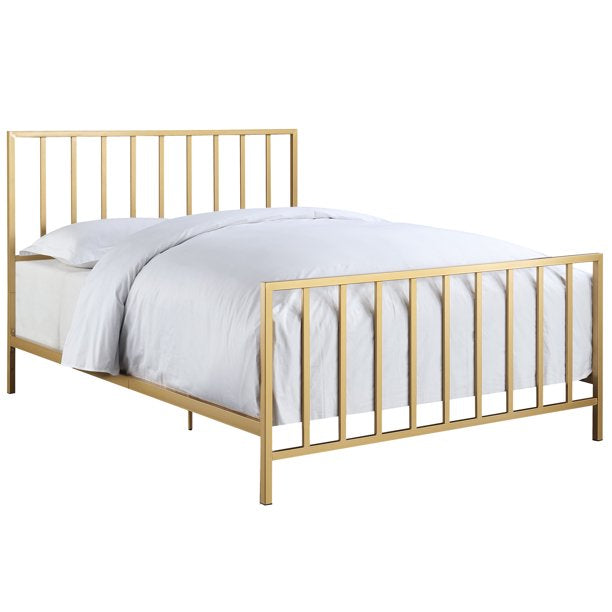 King Metal Bed in Brushed Gold