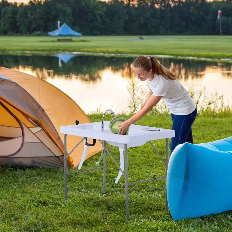 40" Portable Camping Table with Faucet