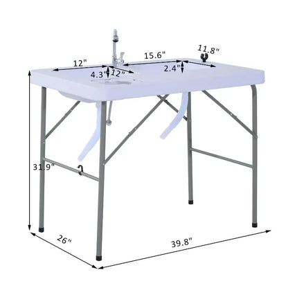 40" Portable Camping Table with Faucet