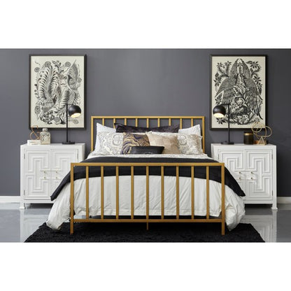 King Metal Bed in Brushed Gold