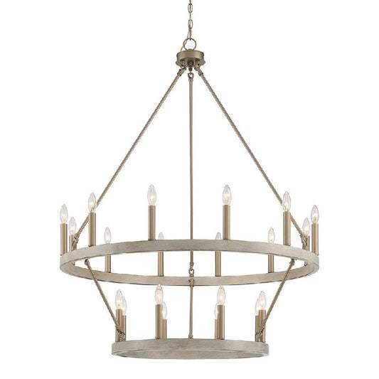 Vanity Art Inch 20-Light Candle Style Wagon Wheel Chandelier