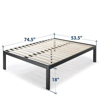 Black Full Heavy Duty Metal Platform Bed