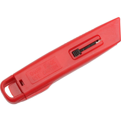 Self-Retracting Plastic Safety Box Cutter With 6 Blades - Pkg Qty 12